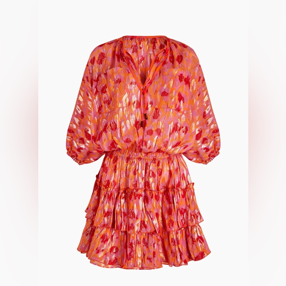 Vilebrequin New Leopard Metallic Balloon-Sleeve Mini Dress